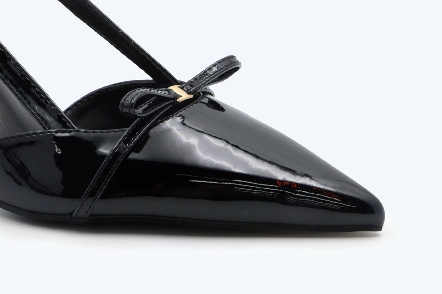 Black Stiletto Bow Heels