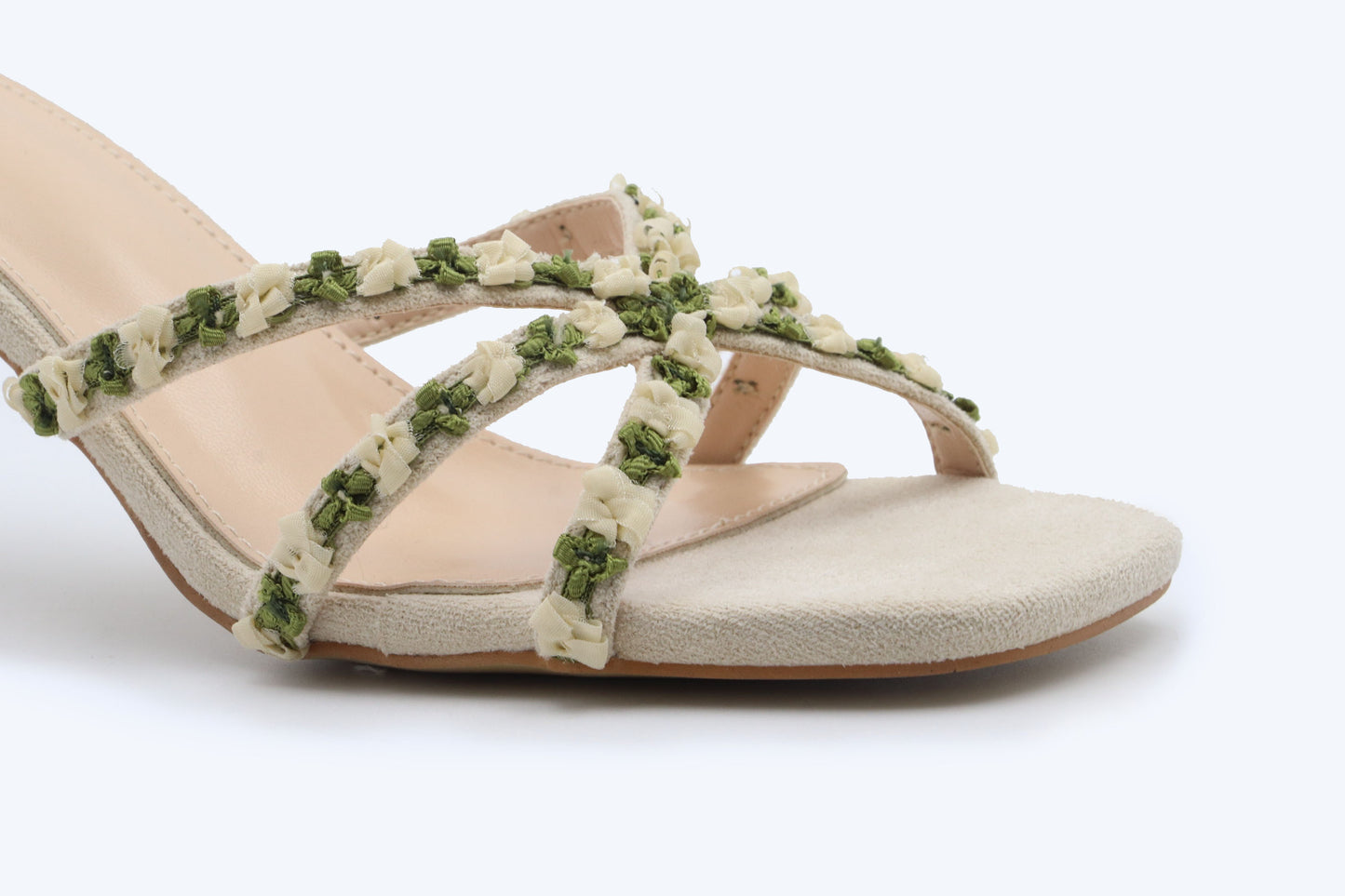 Beige Floral Charm Sandals