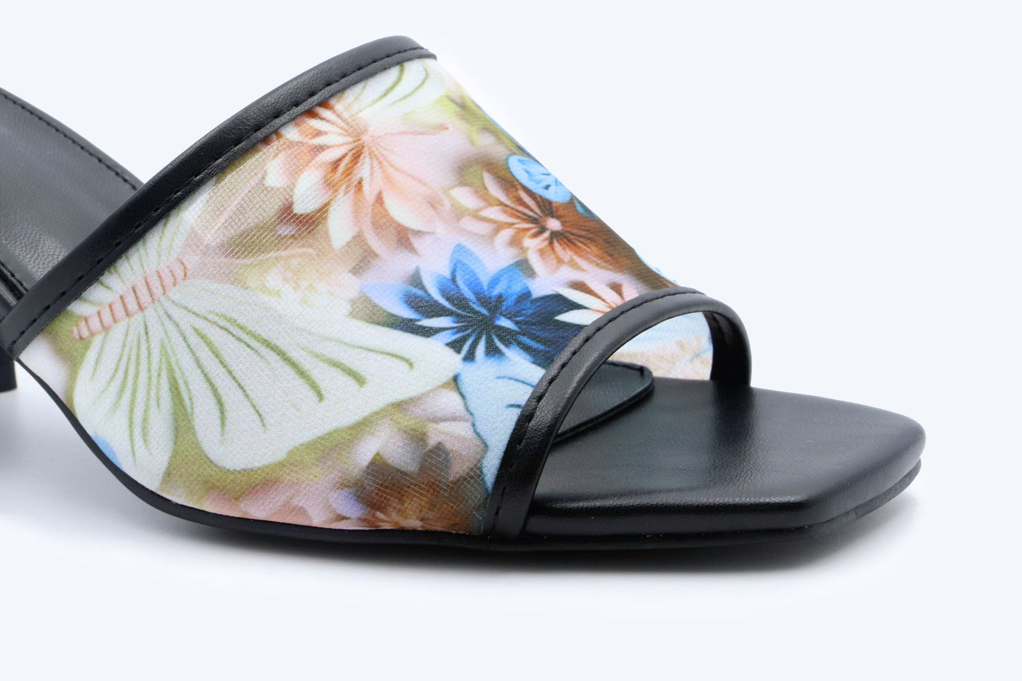 Black Bloom Sling Sandals