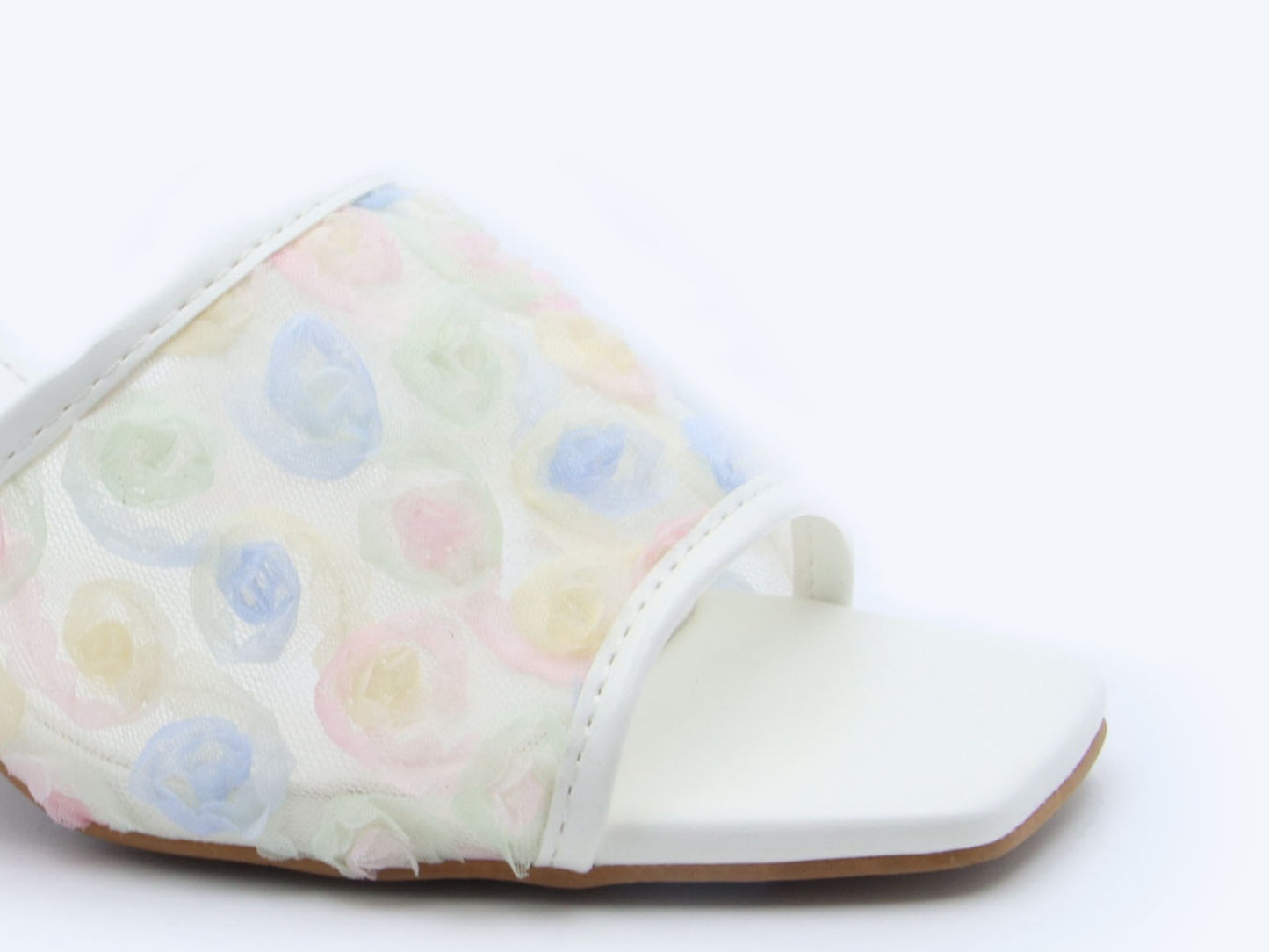 White Bloom Sling Sandals