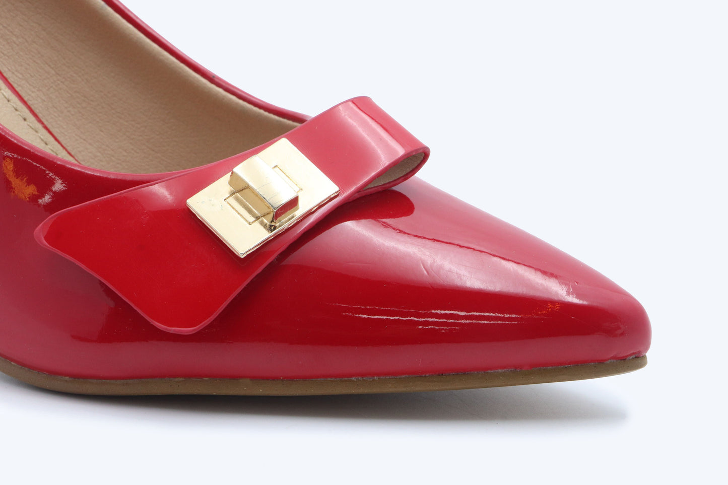 Red Gilded Bowlet Heels