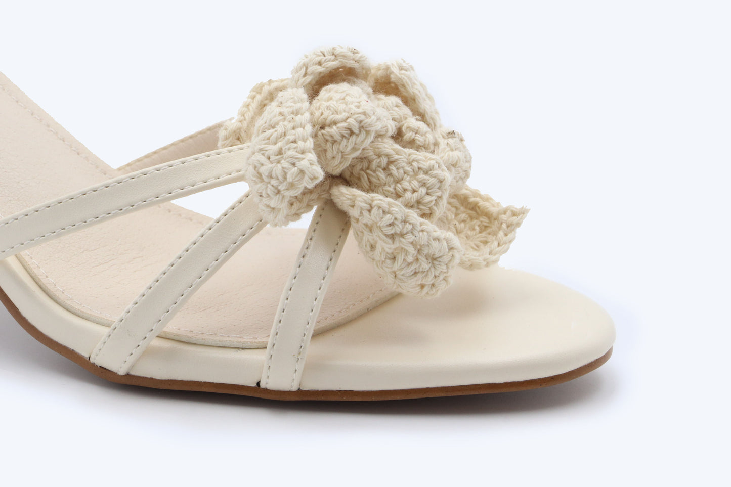 Beige Crochet Gleam Heels