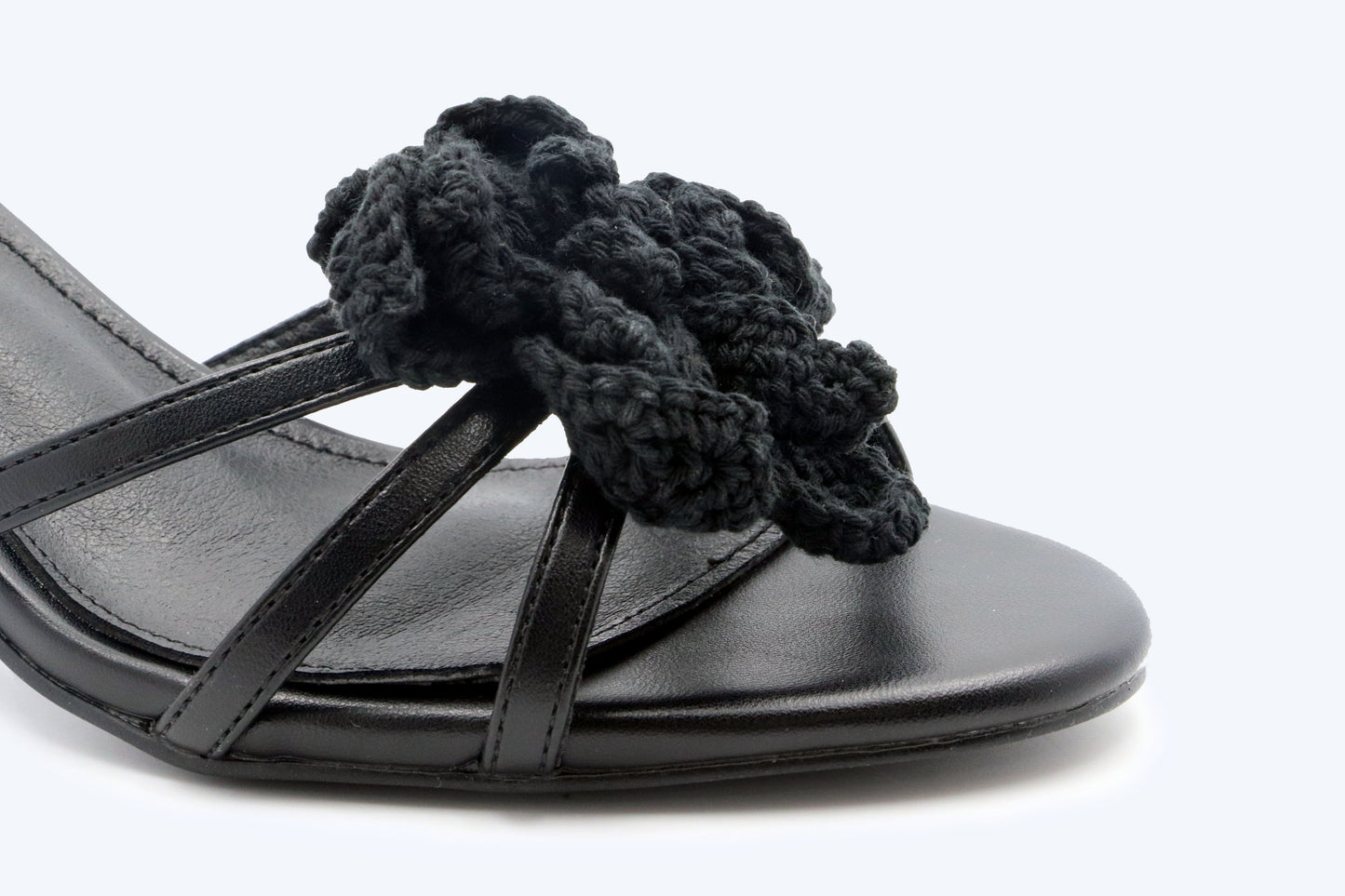 Black Crochet Gleam Heel
