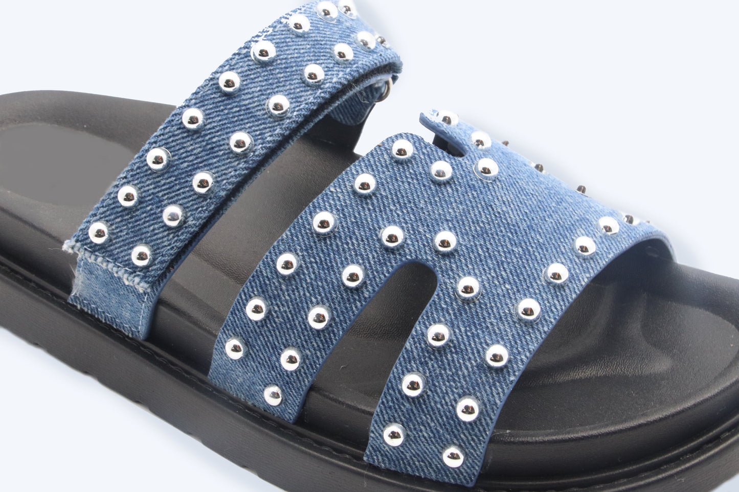 Blue Denim Studs Flats