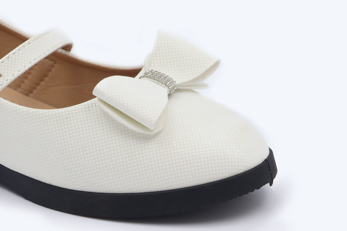 White Bow Shimmer Shoes
