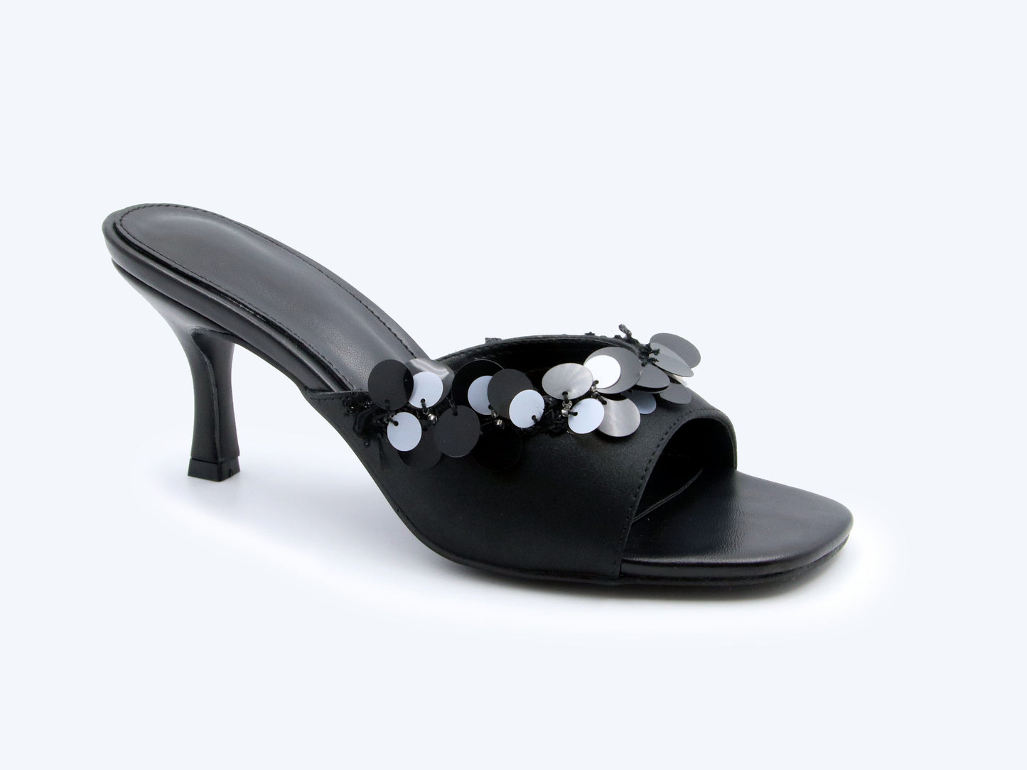 Black Paillette Whim Sandal