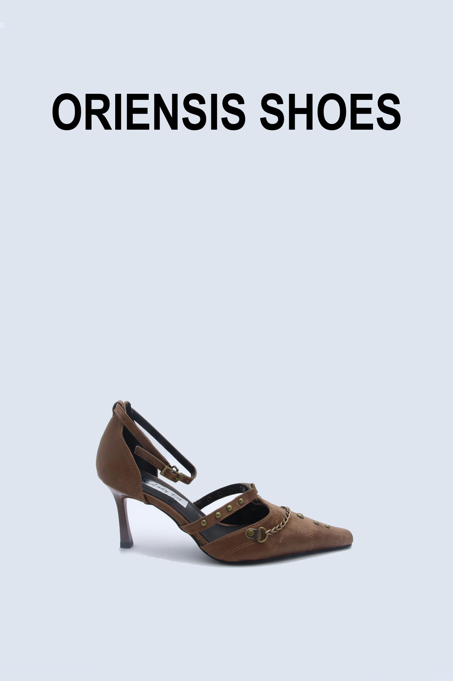 Brown Elegant Buckle Heels