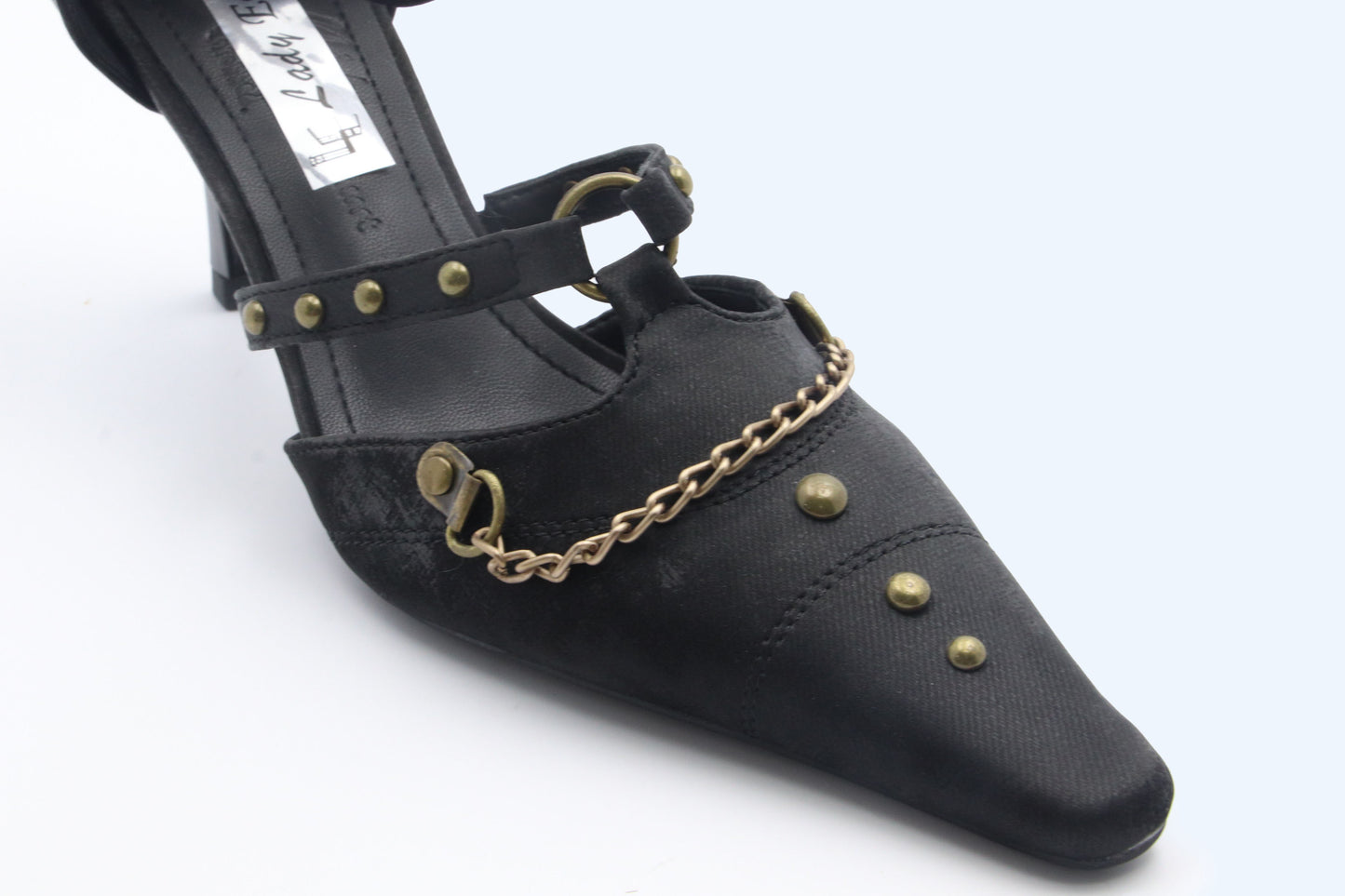 Black Elegant Buckle Heels