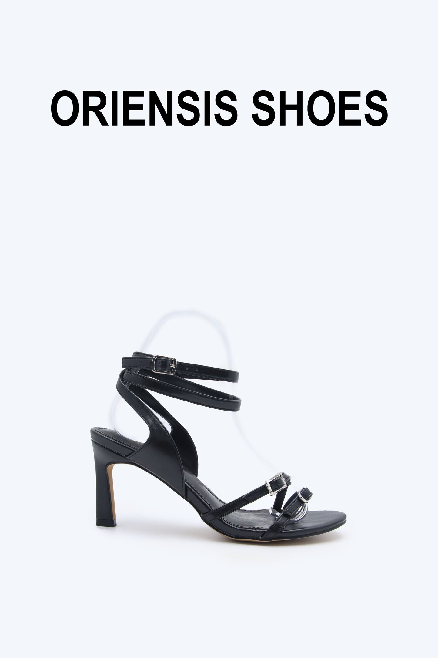 Black Buckle Gleam Heel