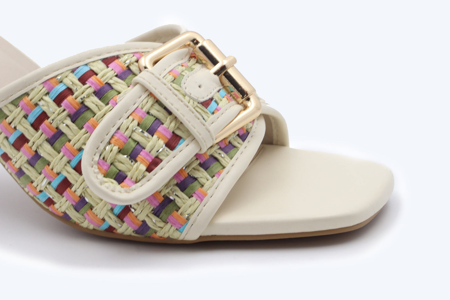 White Woven Gleam Sandal