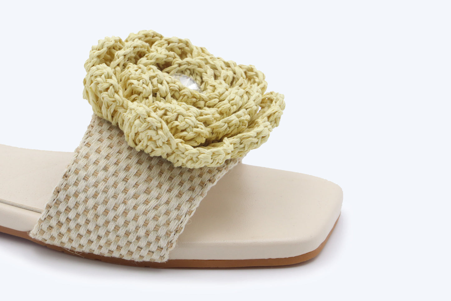 Nude Crochet Bloom Flat