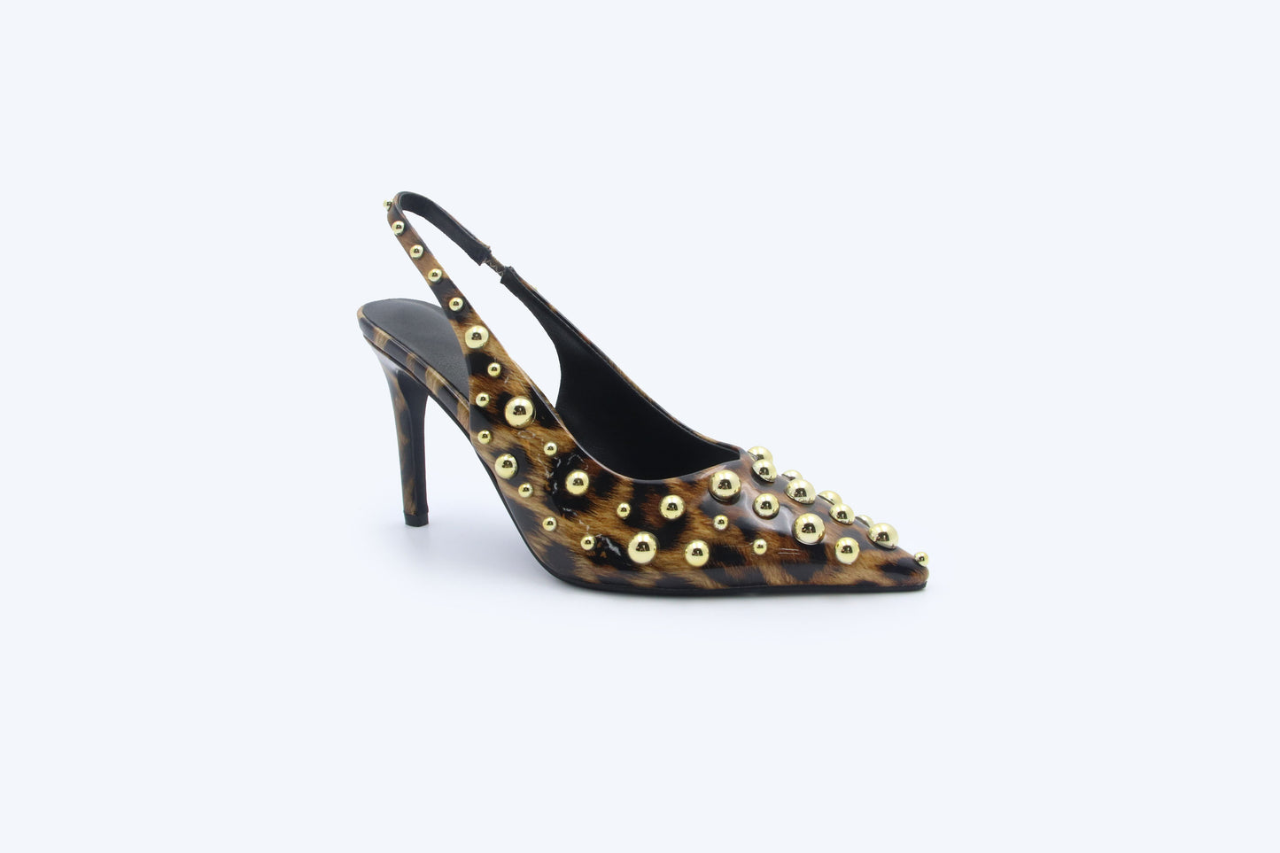 Leopard Stud Slingback Heels
