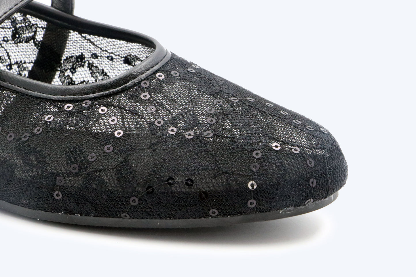 Black Mesh Grace Flat