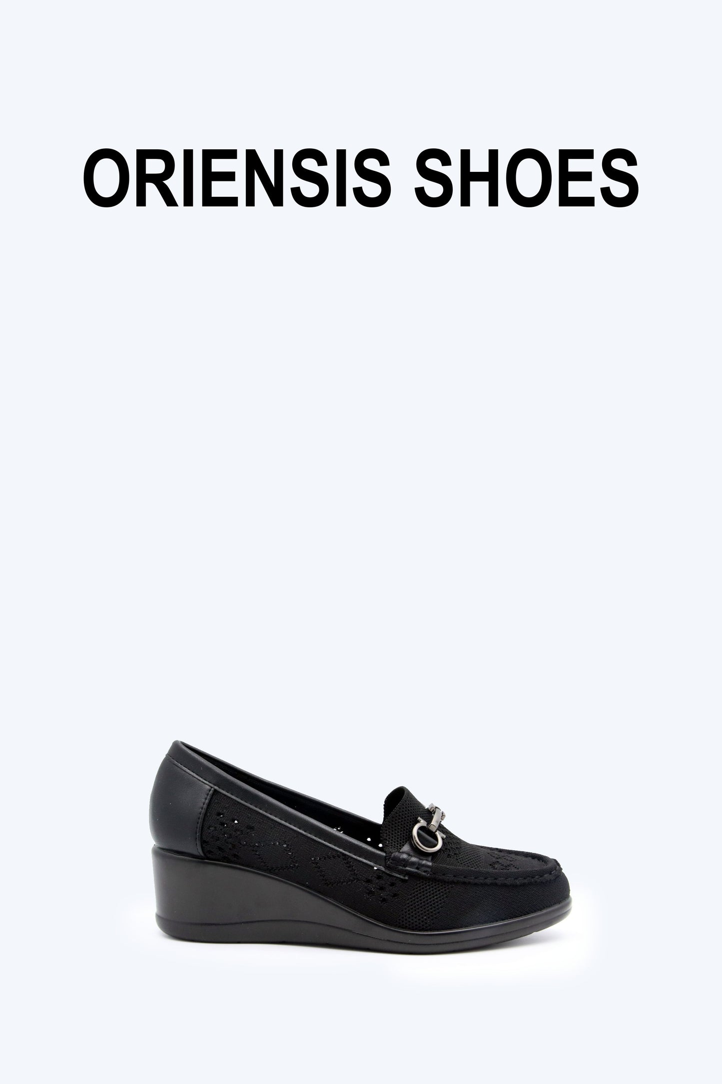 Black Weave Buckle Flat
