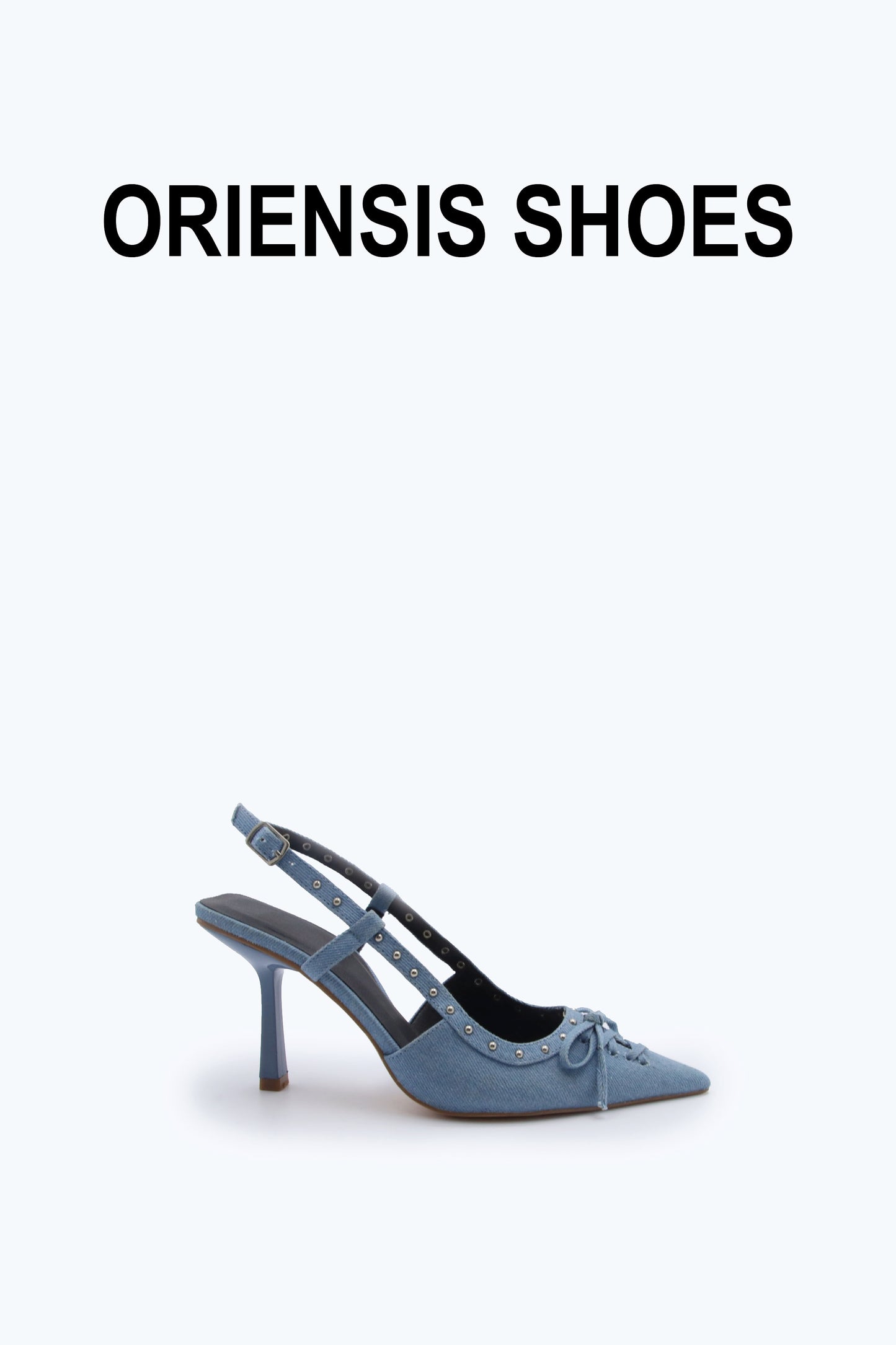 Blue Tie-Up Sling Heels