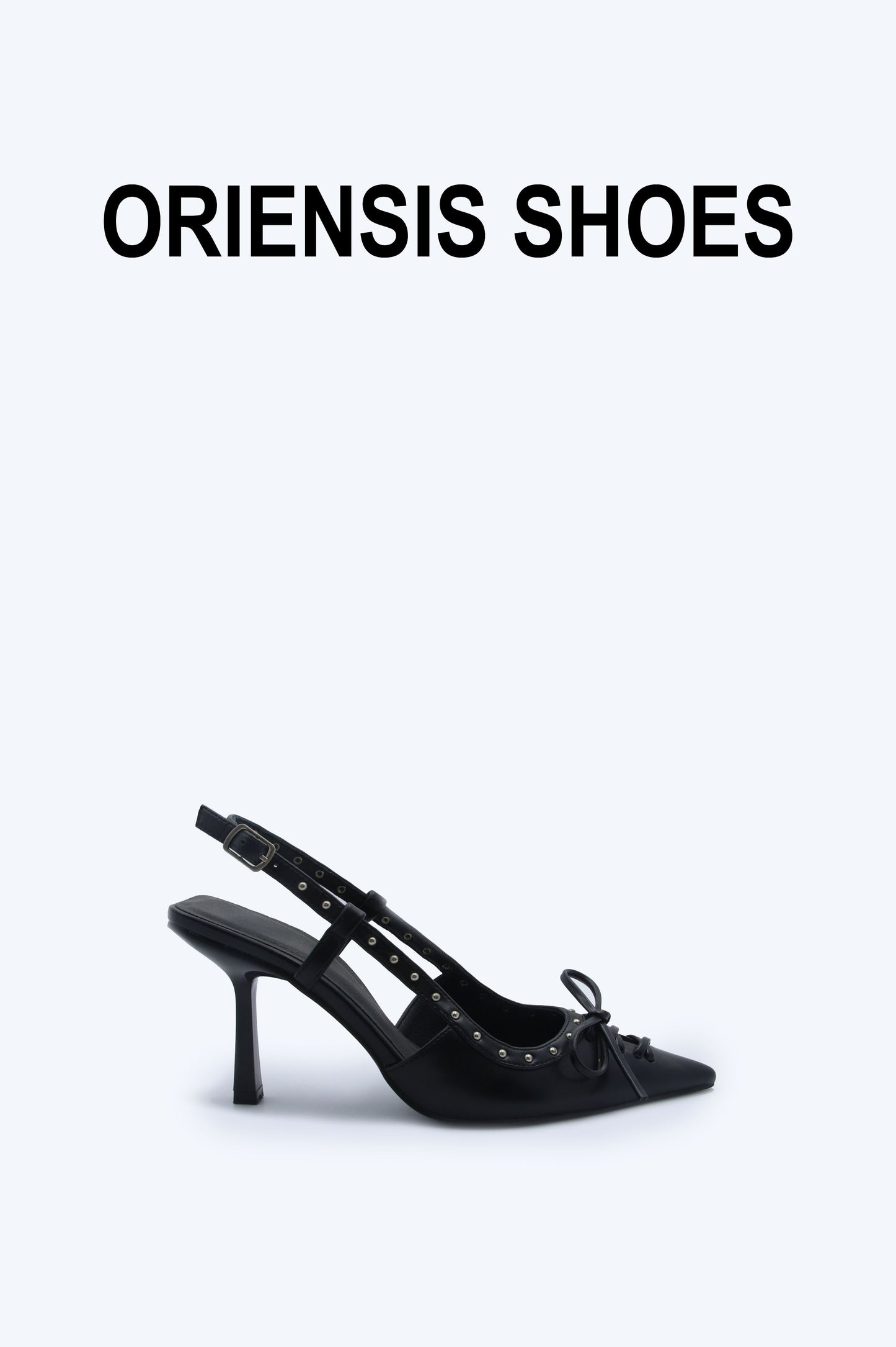 Black Tie-Up Sling Heels