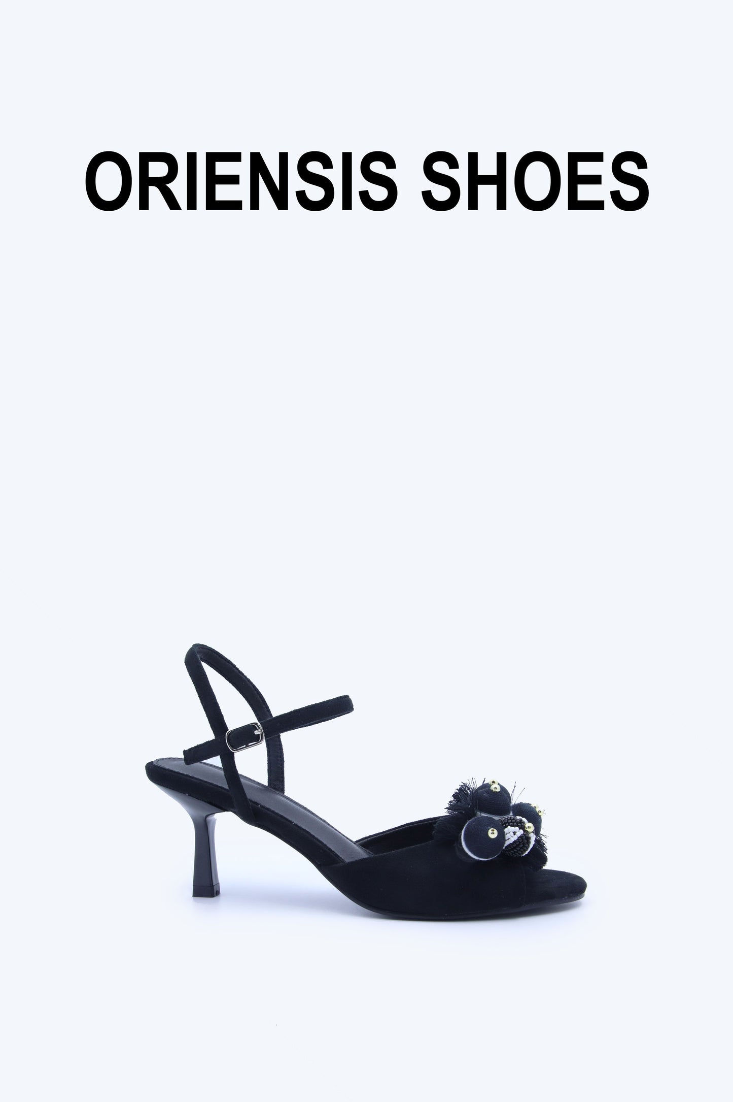 Noir PomPom Heels