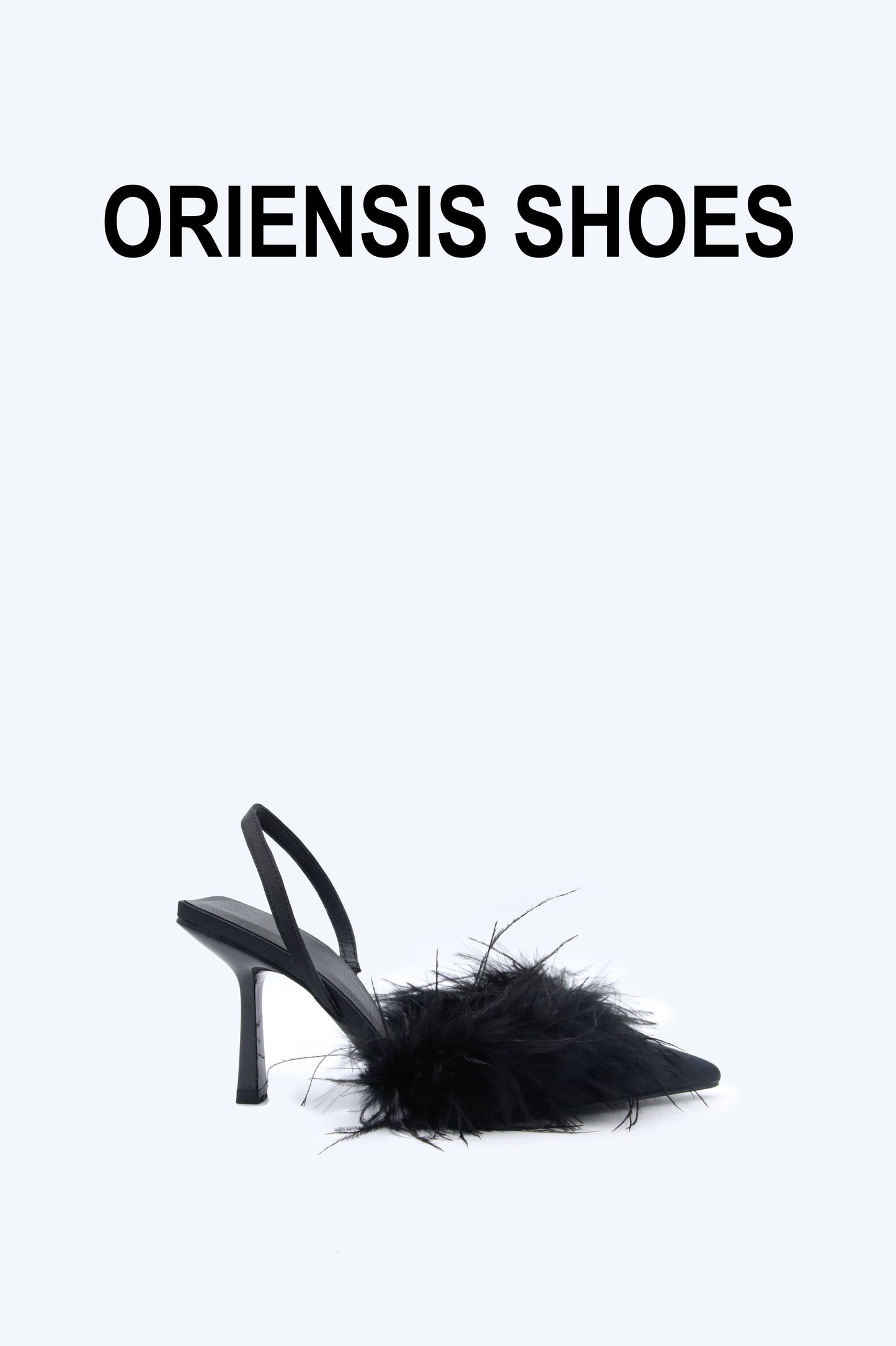 Black Fuzzy Blush Heels