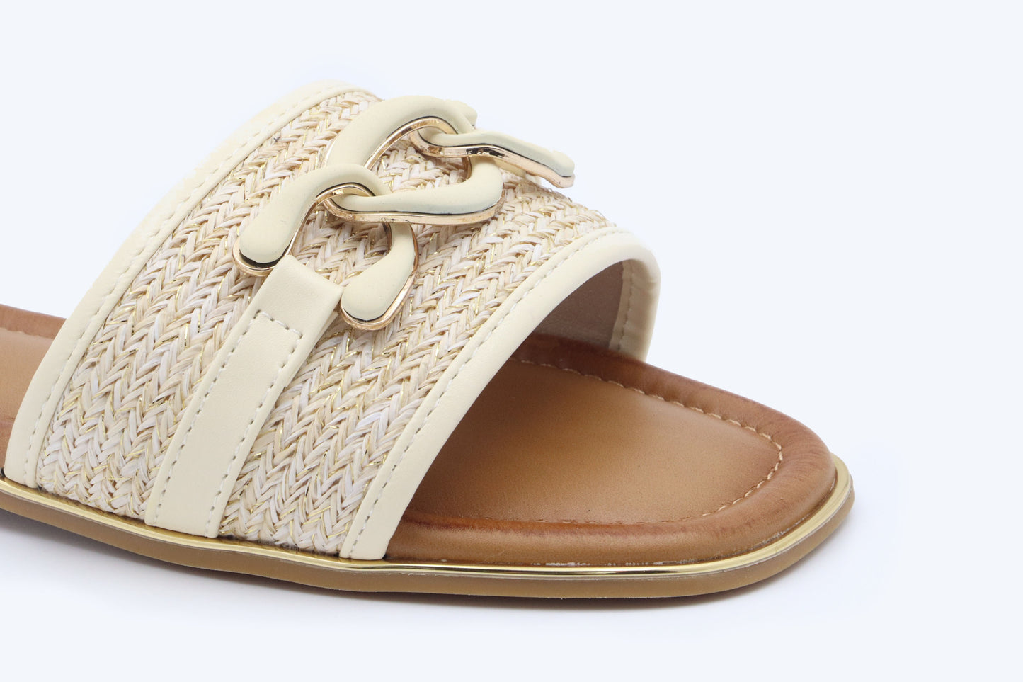 Nude Woven Lin Flats