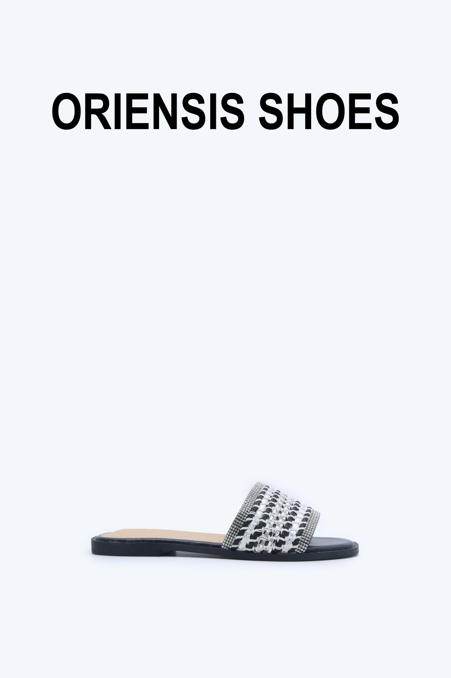 Black Sparkle Weave Flats