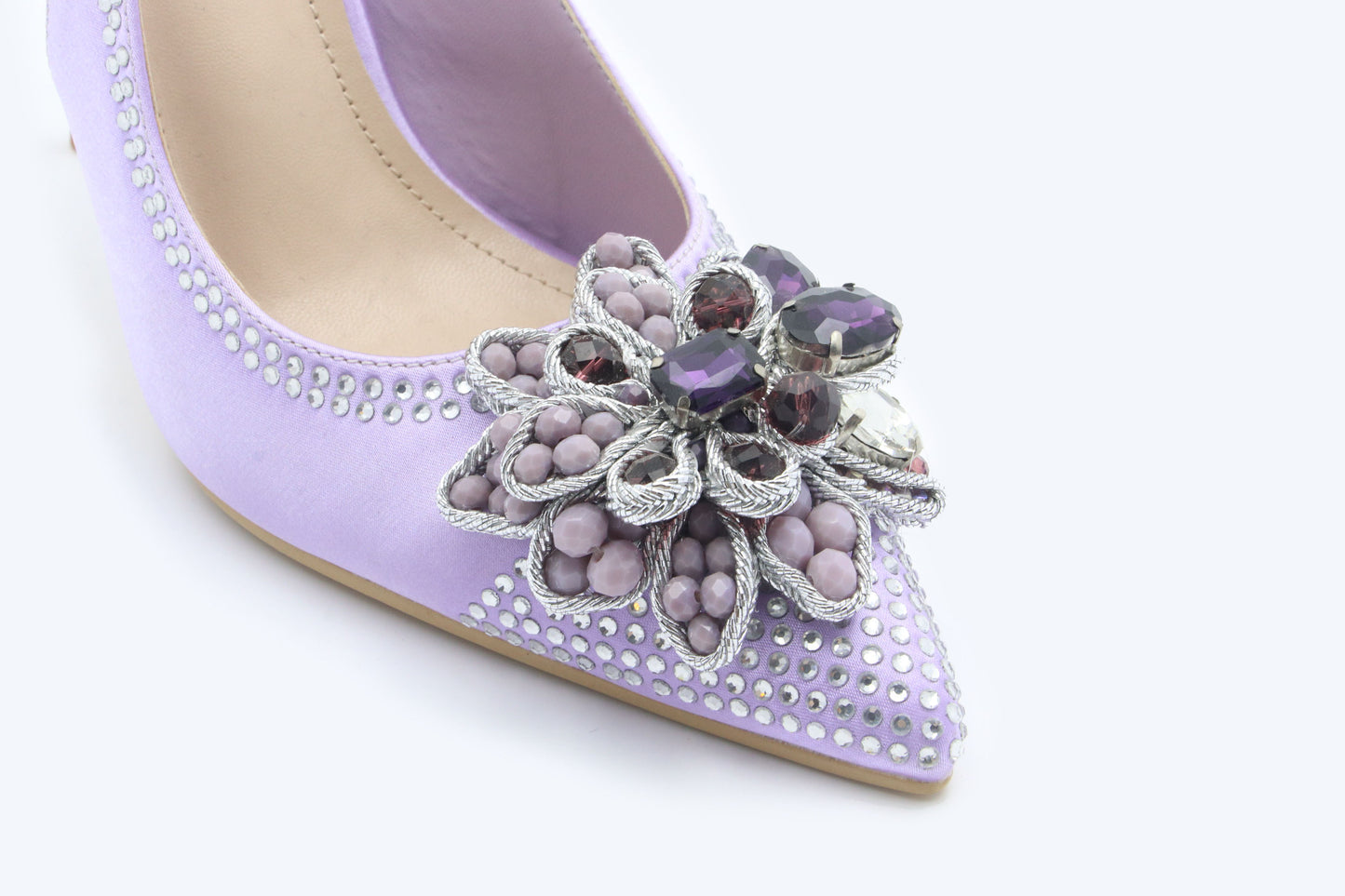 Purple Sparkle Flower Heel