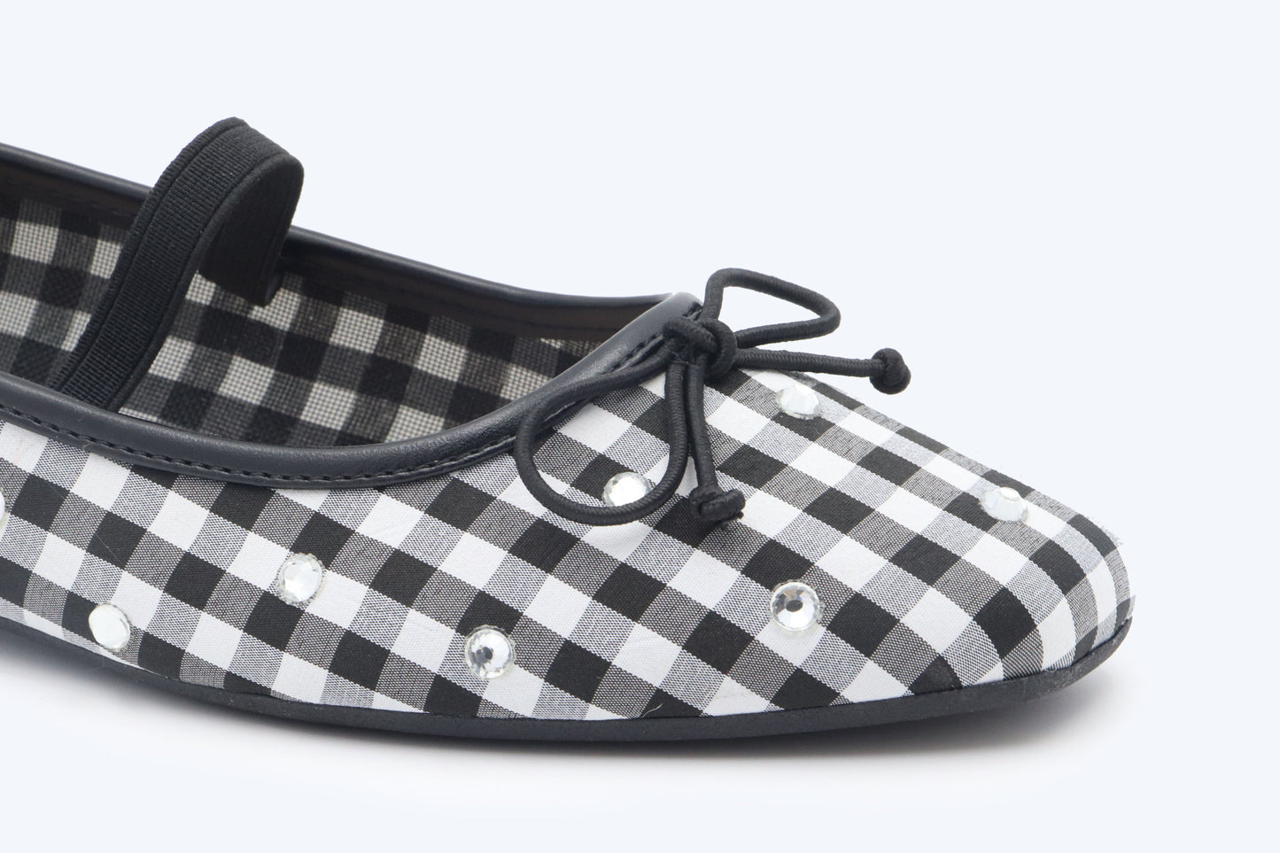 Black Gingham Flats