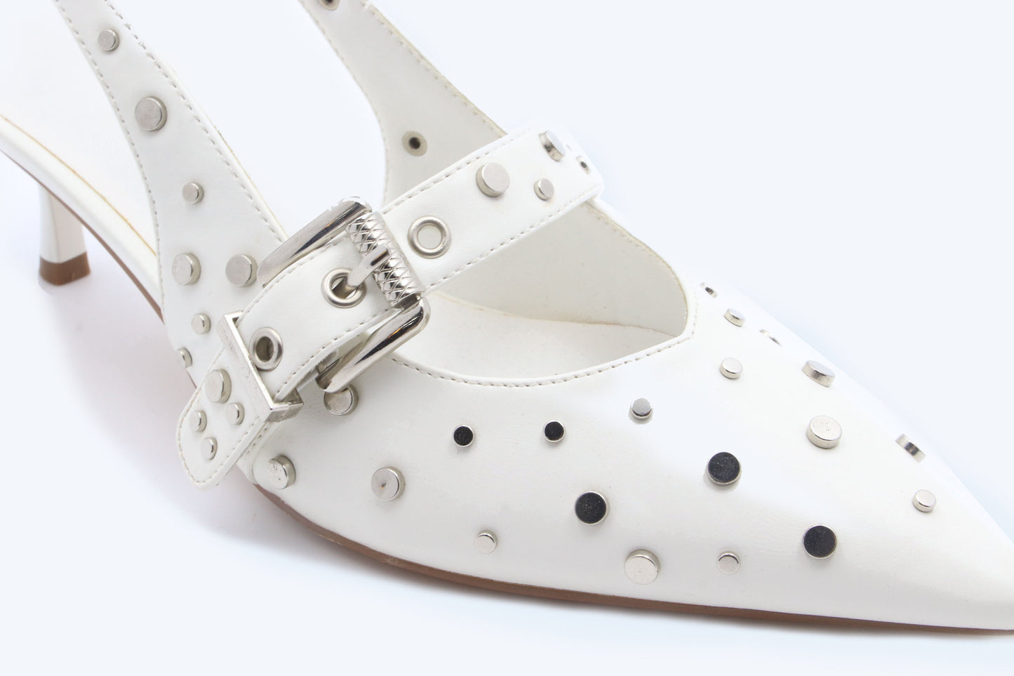 White Studded Allure Heels