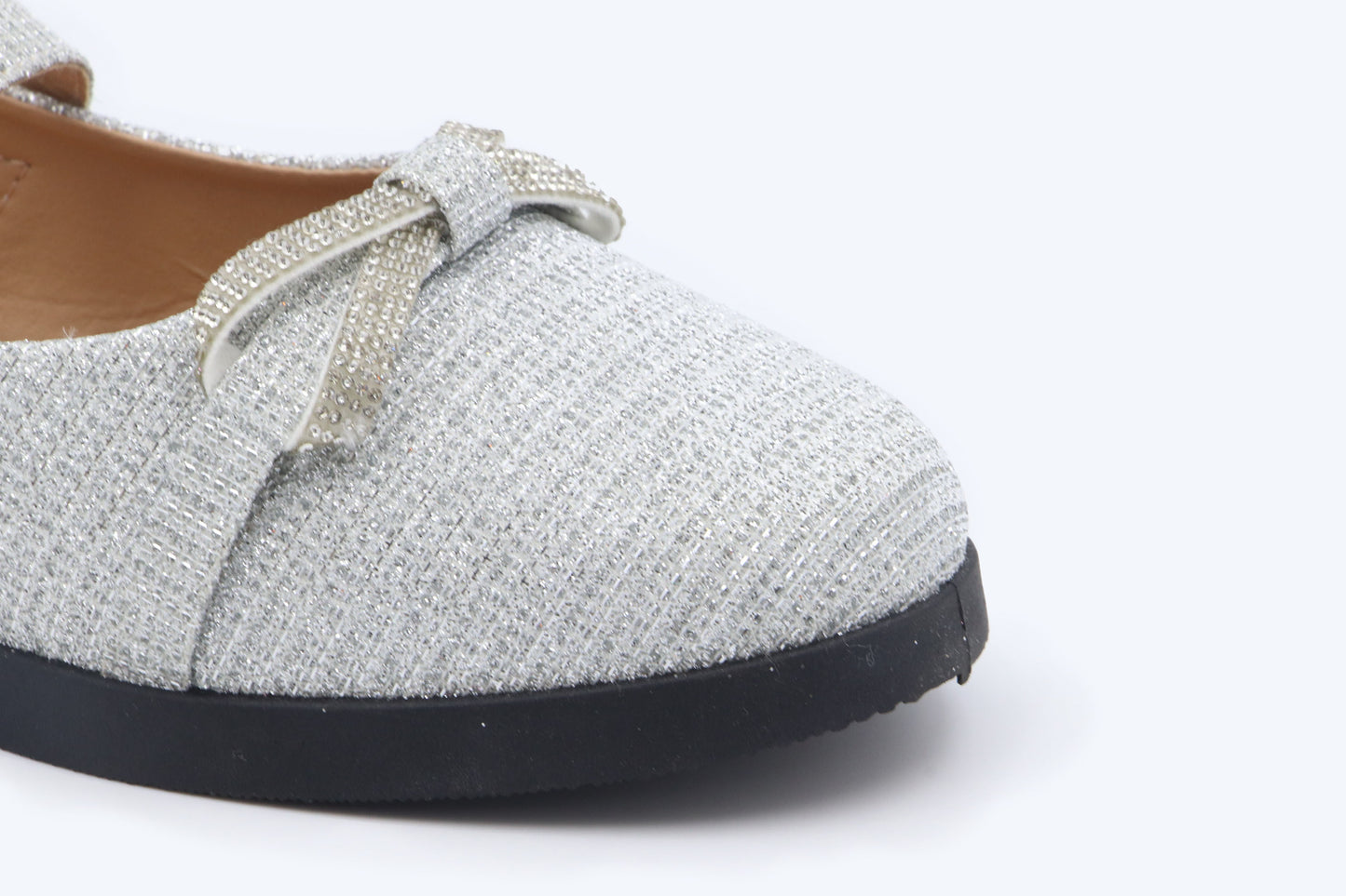 Silver Bowknot Spark Shoes