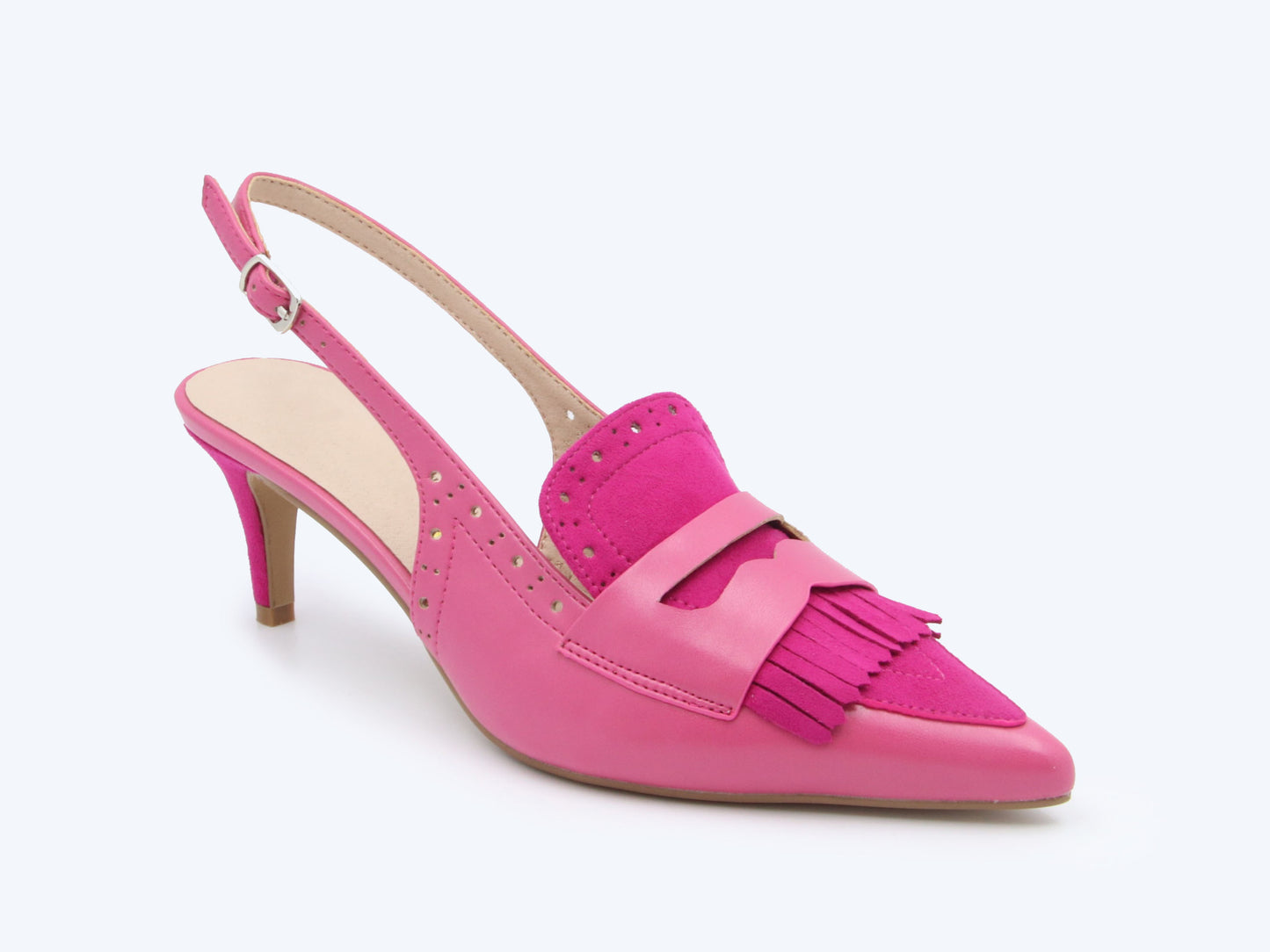 Pink Vintage Fringe Heels
