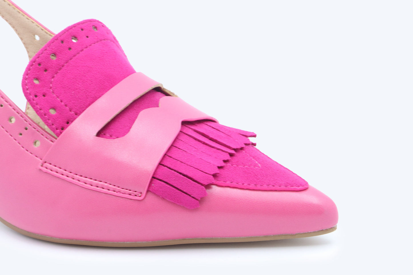 Pink Vintage Fringe Heels