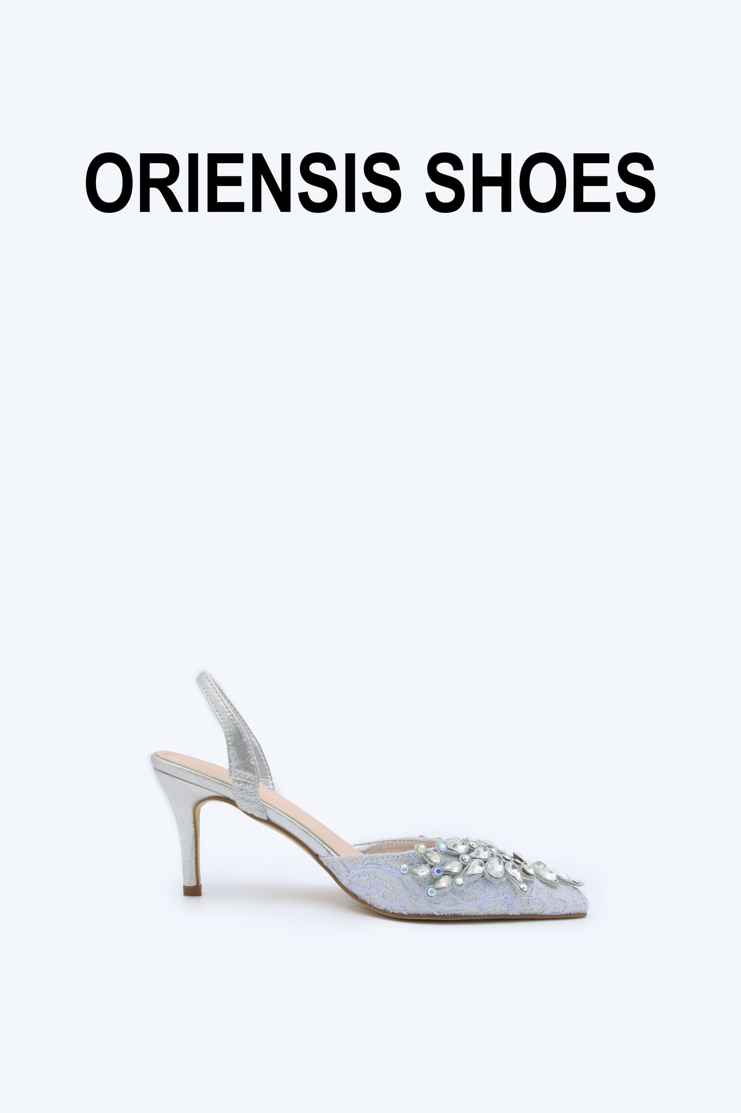 Silver Glamorous Mule Heels