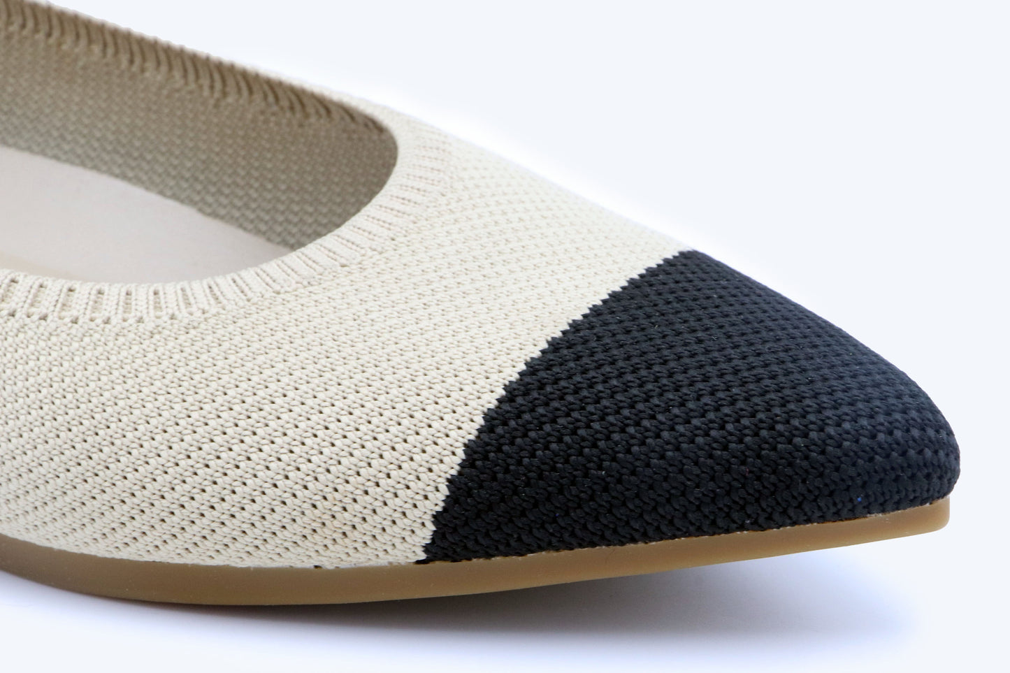 Cream Knit Comfort Flat