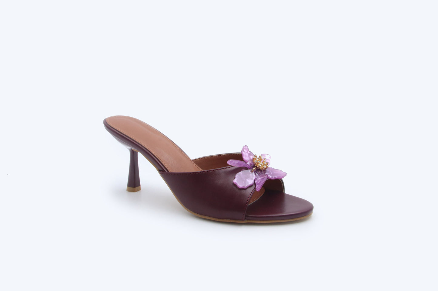 Maroon Petal Gem Heel