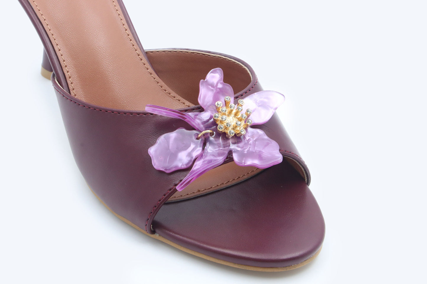 Maroon Petal Gem Heel