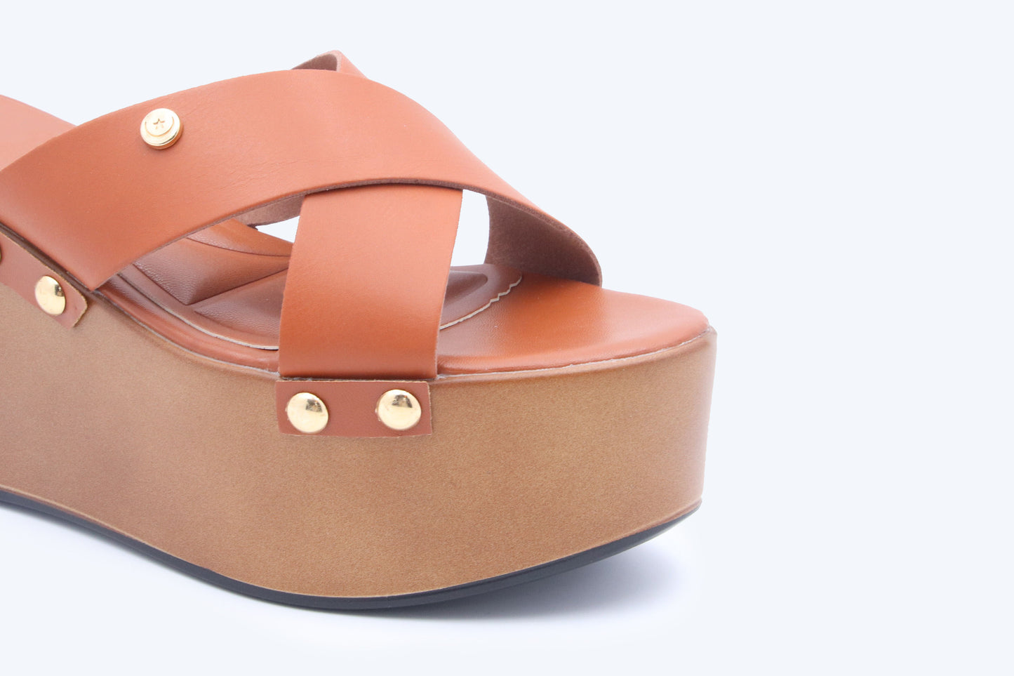 Caramel WoodenRivets Sandals