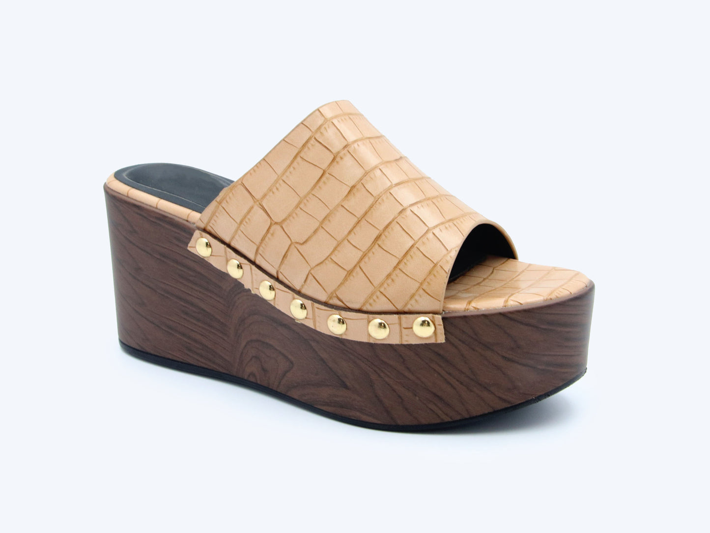 Nude CrocGlam Sandals