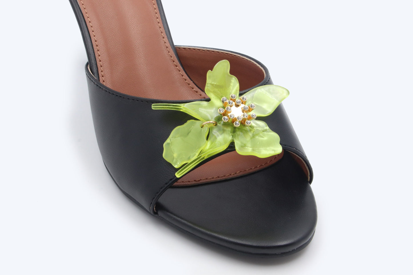 Black Petal Gem Heel