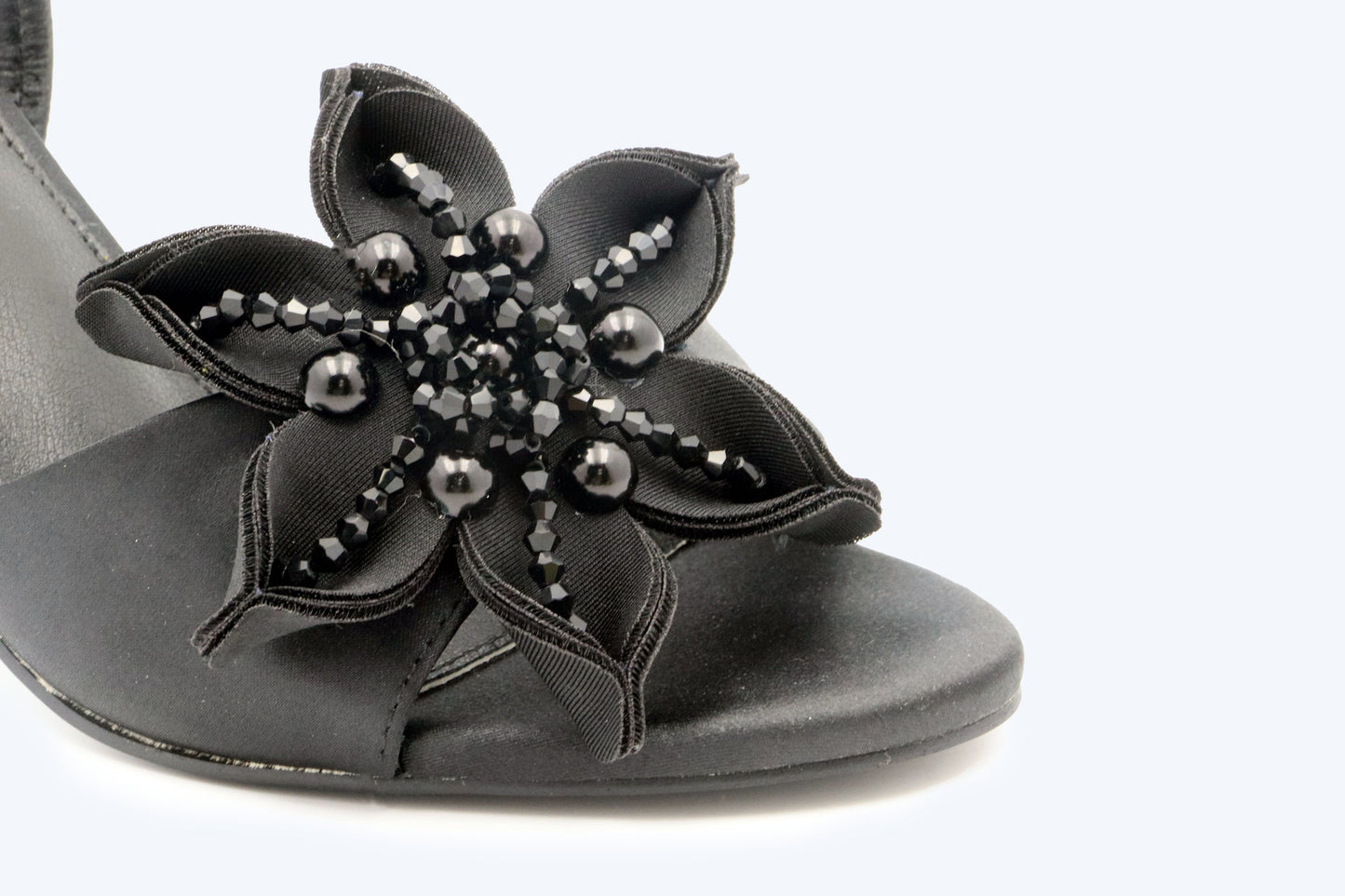 Black Petal Slingback Heels