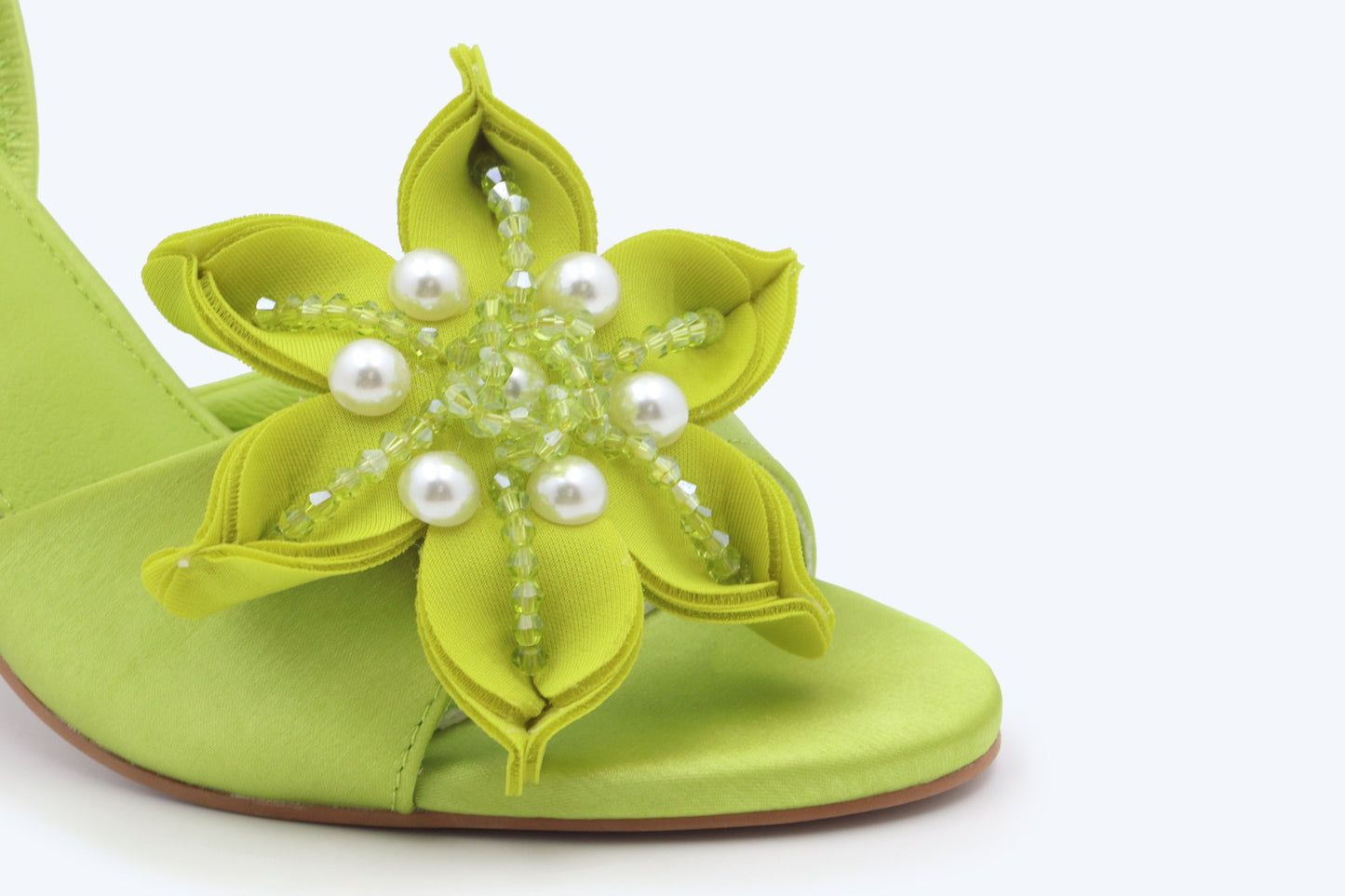Green Petal Slingback Heels