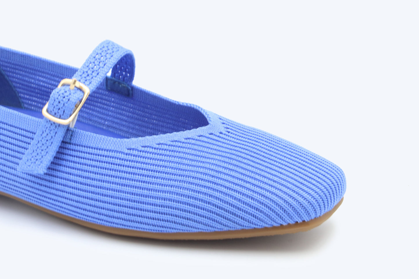 Blue Knit Charm Flat