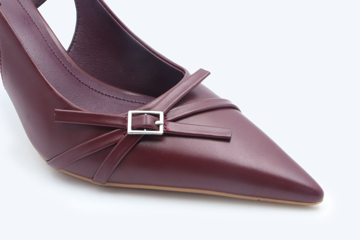 Maroon Bow Slingback Heels