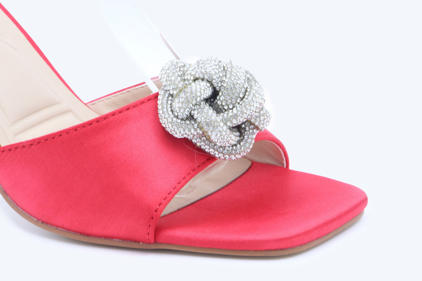 Red Satin Spark Heels