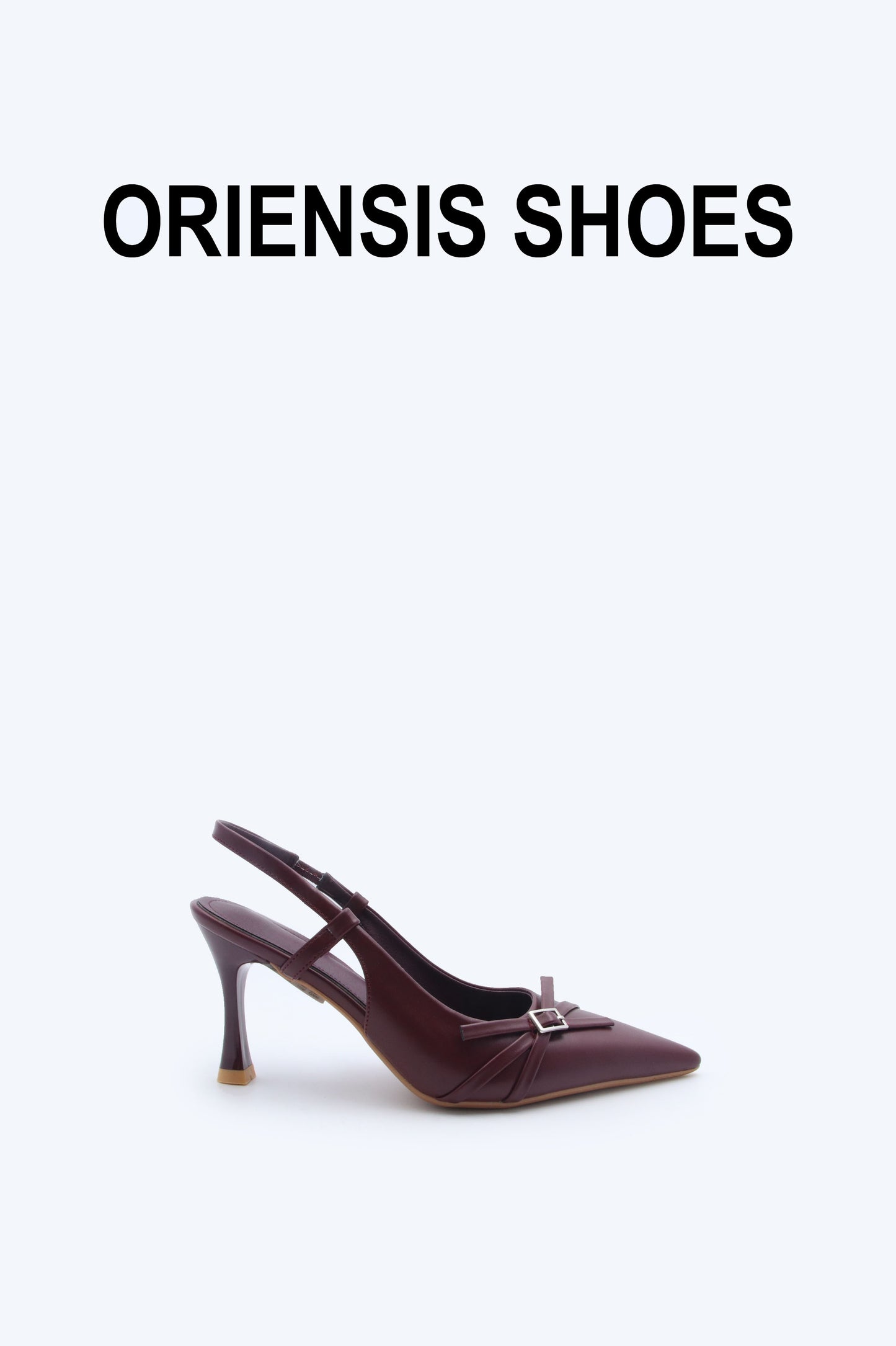 Maroon Bow Slingback Heels