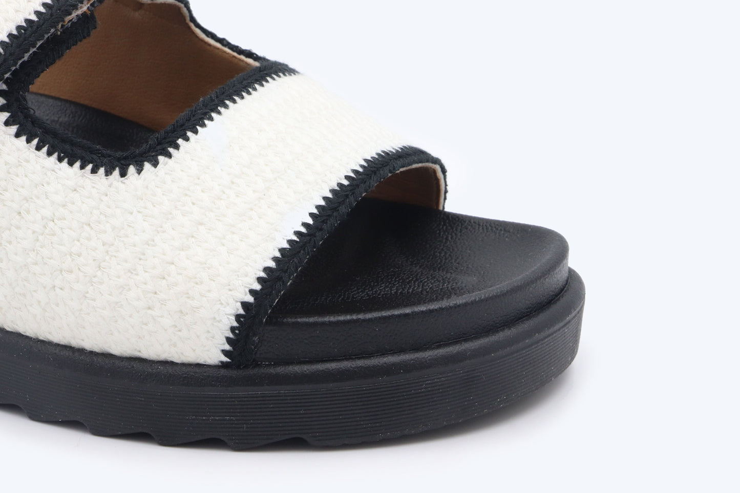White Duo Strap Slippers