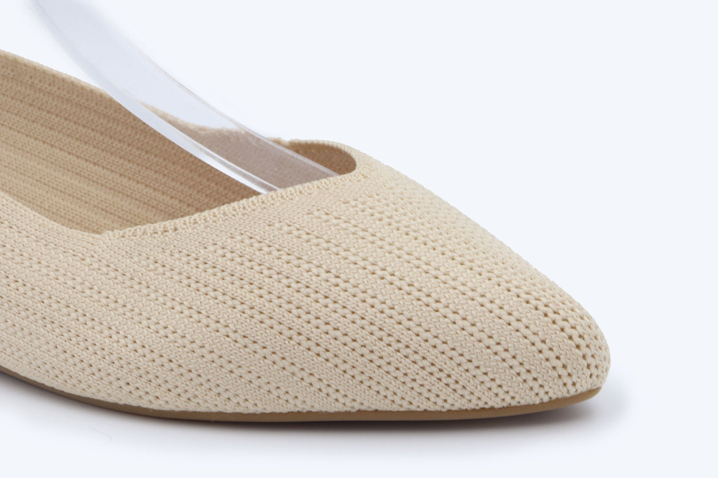 Beige Knit Slingback Flat