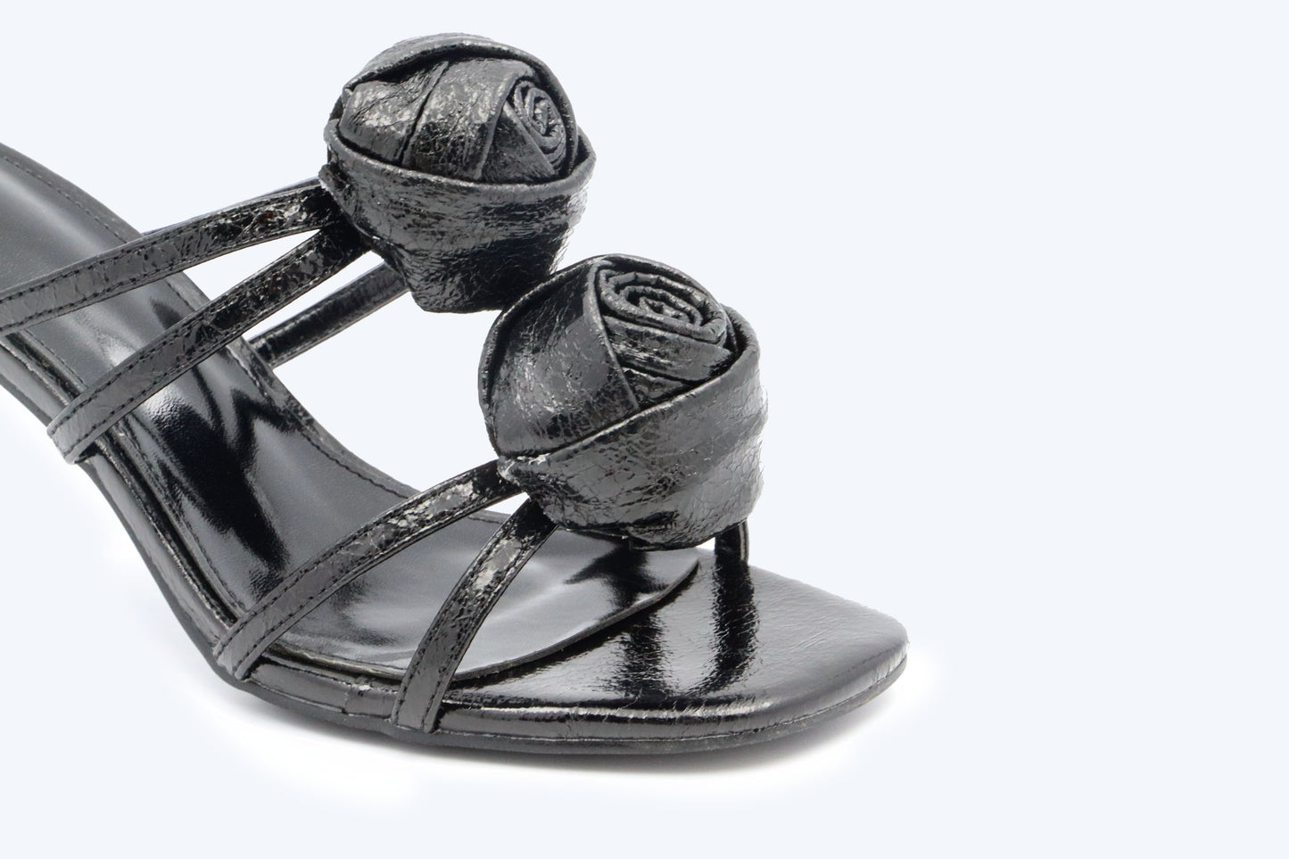 Black Rose Mule Sandles