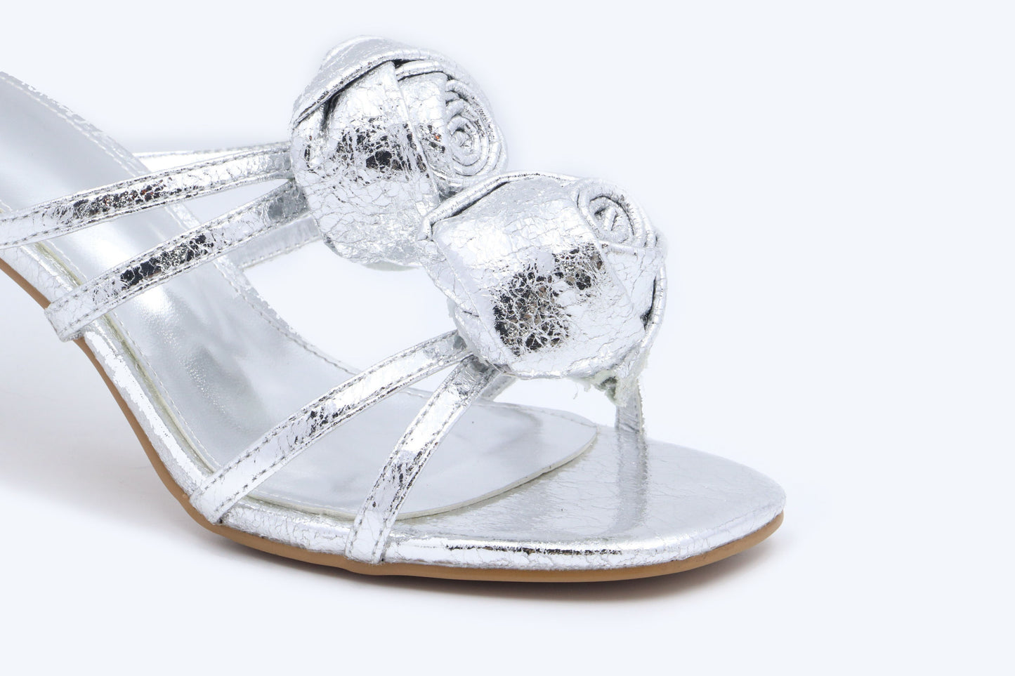Silver Rose Mule Sandles