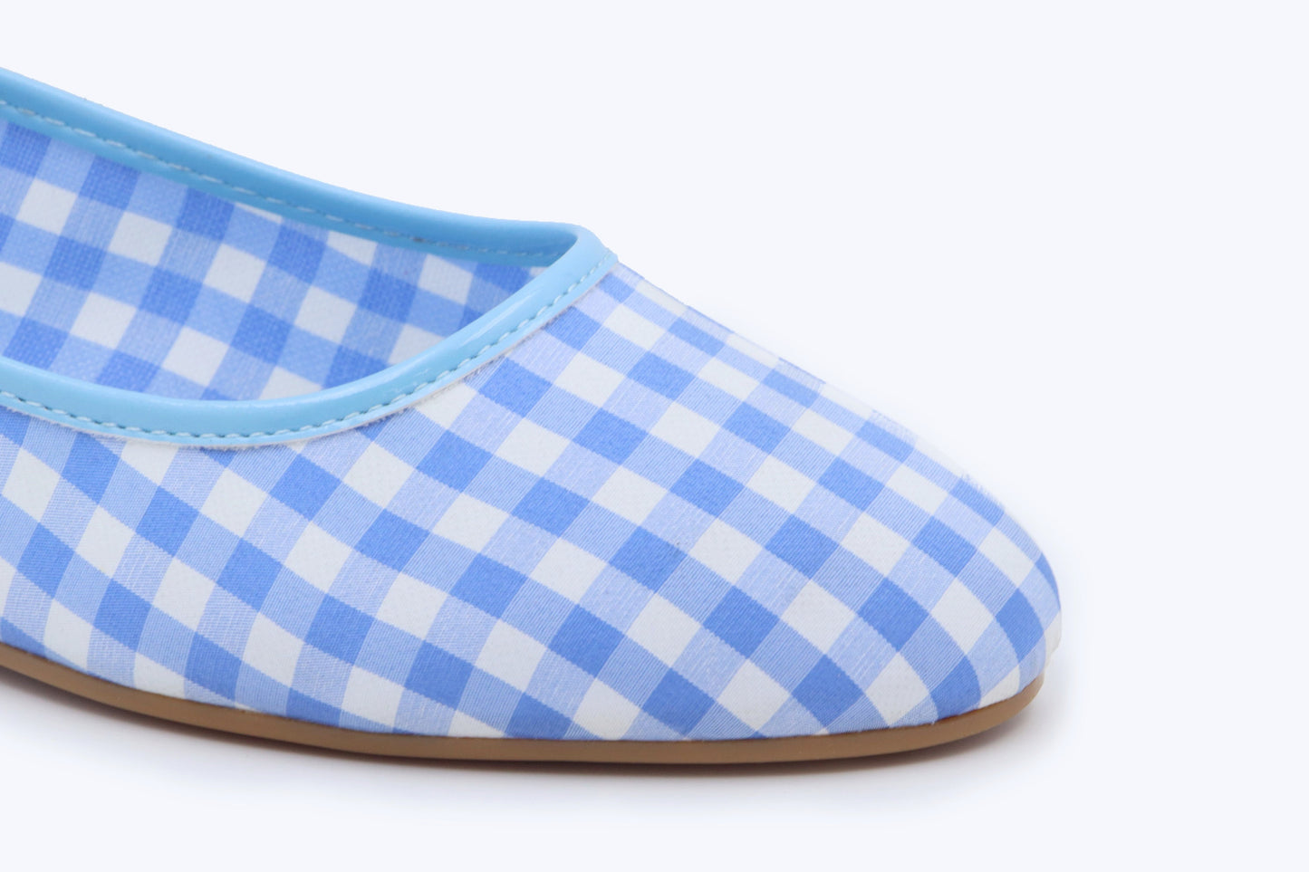 Blue Checkers Charm Flats