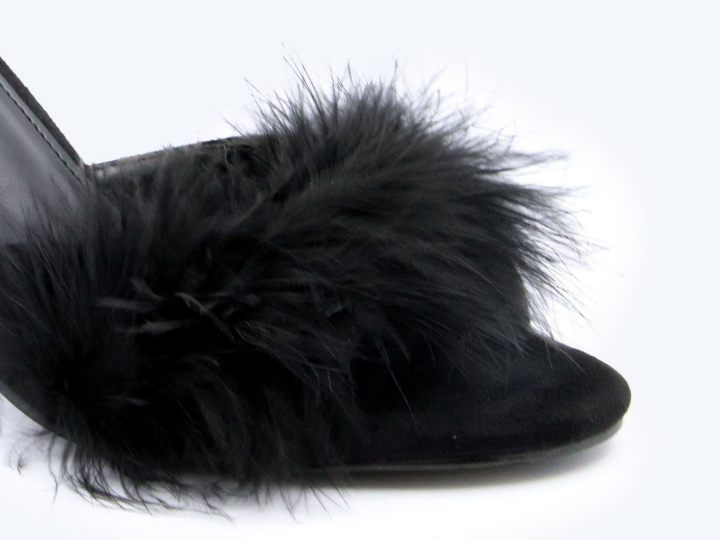 Black Feather Gleam Sandals