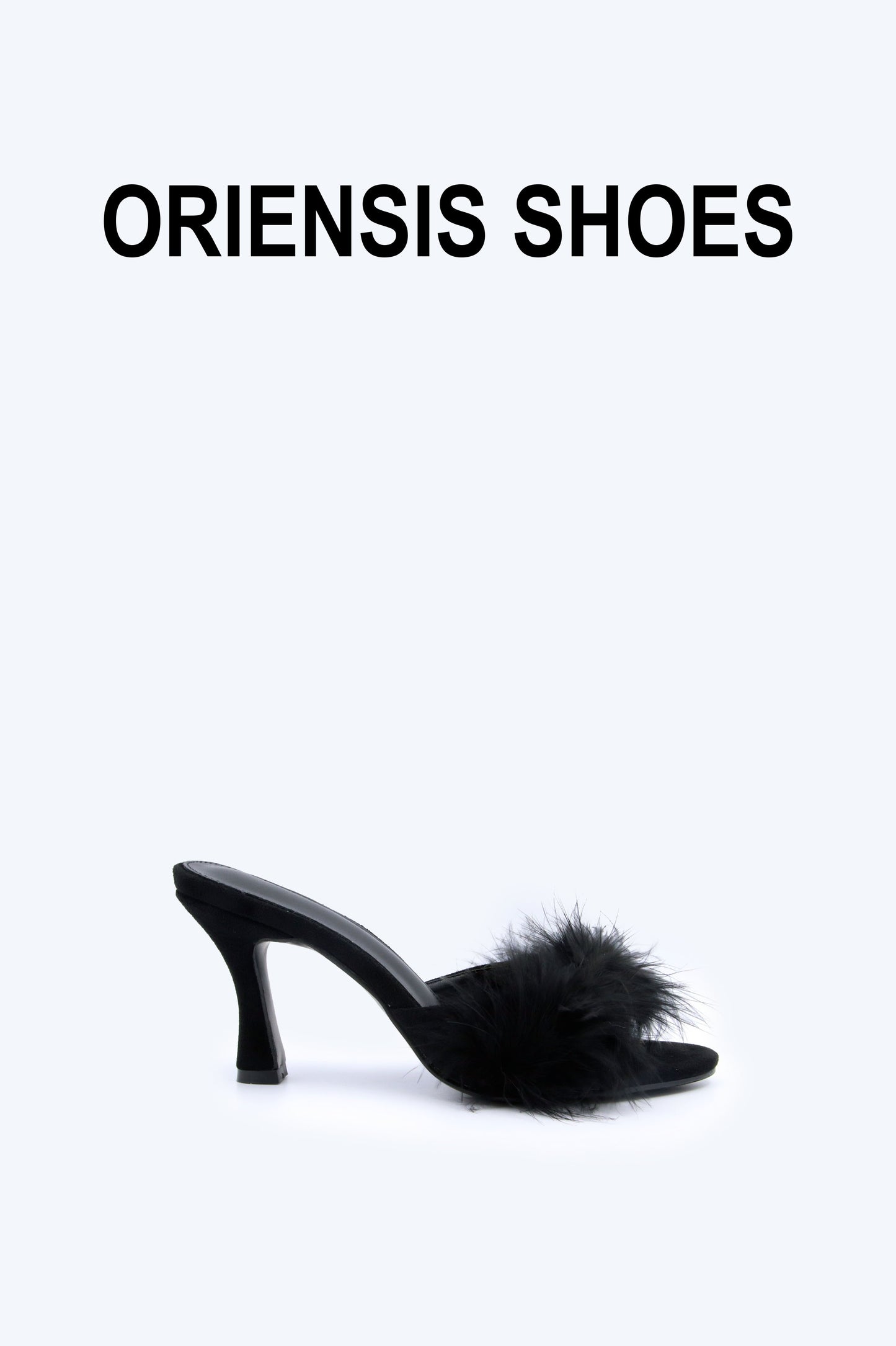 Black Feather Gleam Sandals